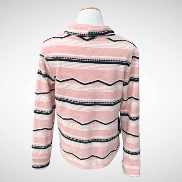 NWT Mountain and Isles Fleece Striped Turtleneck Sweatshirt - Picture 3 of 9